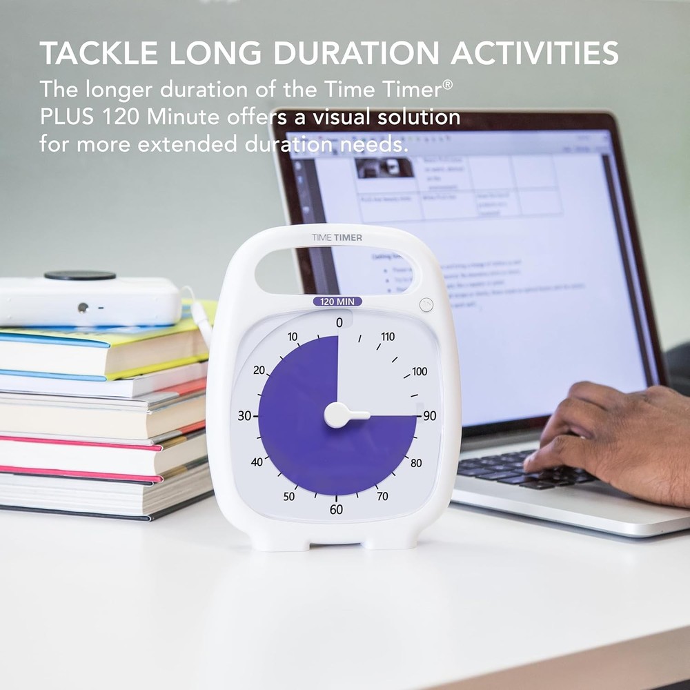 TIME TIMER PLUS 120 Minute Desk Visual Timer Countdown Timer with Portable Ha...