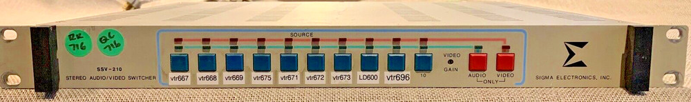 Sigma Electronics SSV-210 - 10 Channel Audio / Video Switcher