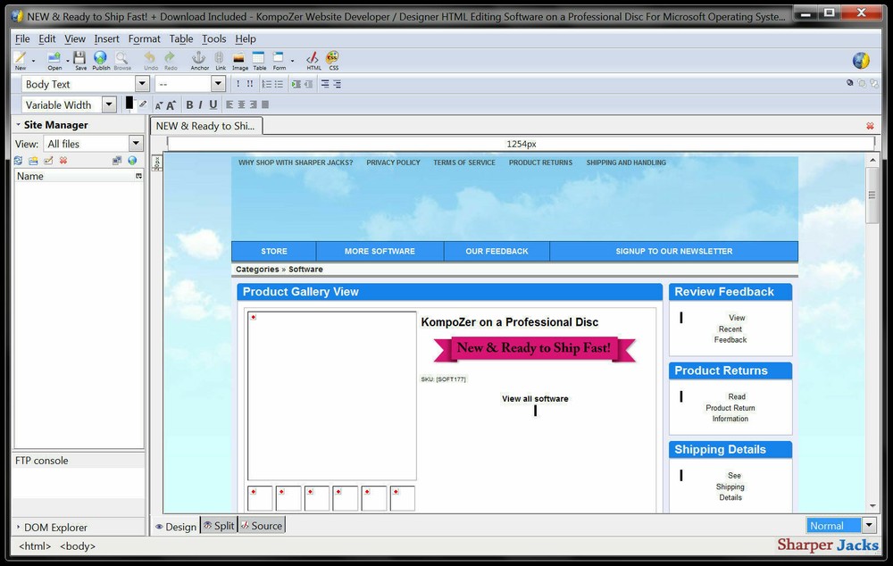 NEW & Fast Ship! KompoZer Website Developer / Designer HTML Editing Software Mac