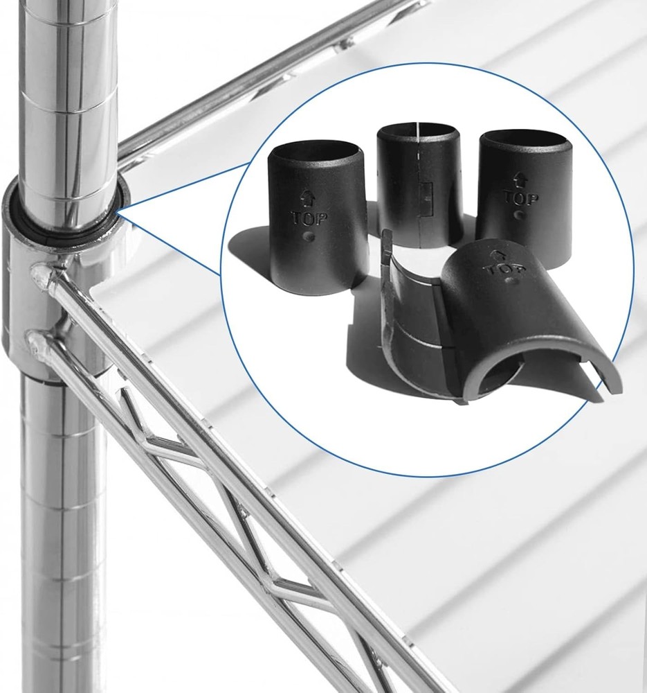 Sturdy 1-Inch Wire Shelf Clips - 100 Pack Easy Install Plastic & Metal Solution