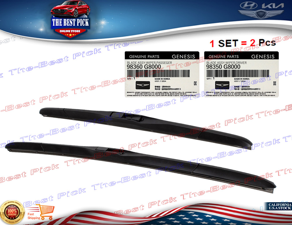 ⭐OEM⭐ Windshield Wiper Blade LEFT Driver & RIGHT Passenger SET Genesis G70-IONIQ