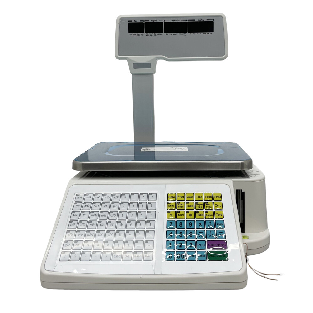 110V Commercial Digital Price Computing Scale Thermal Label Printer 4window Pole