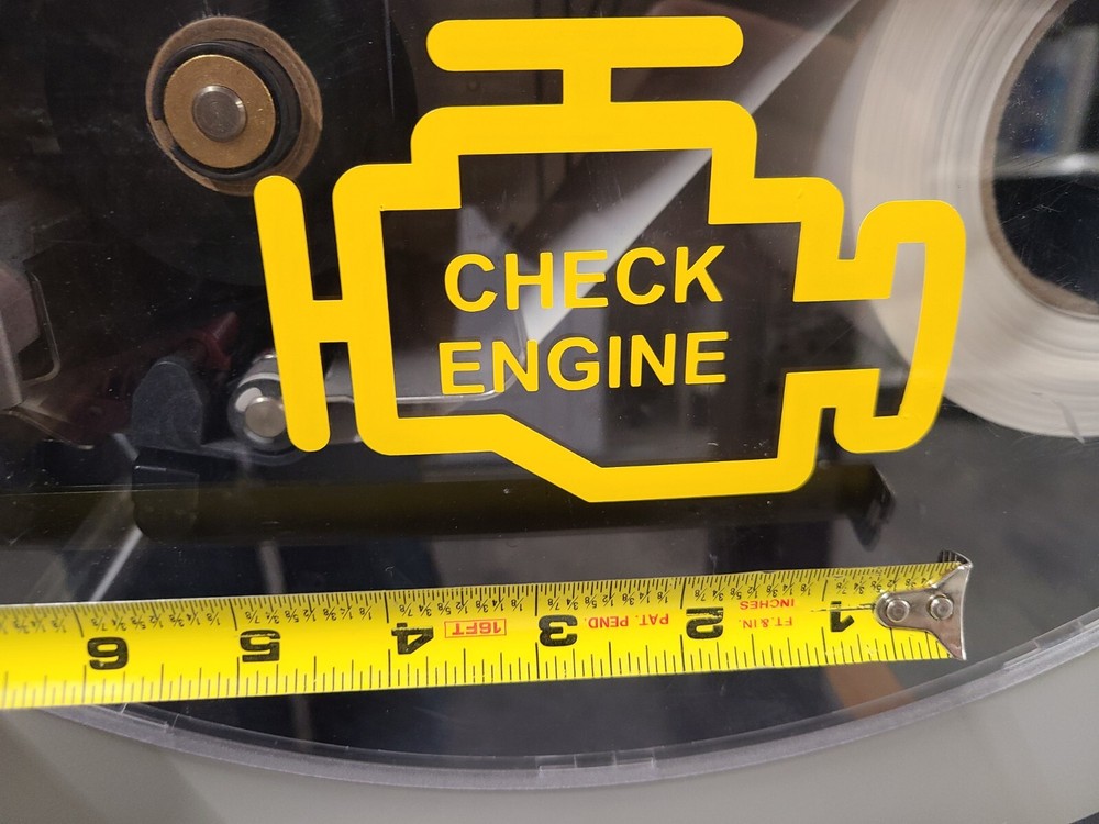 5" Check Engine Light - Yellow Vinyl Sticker - Waterproof Decal