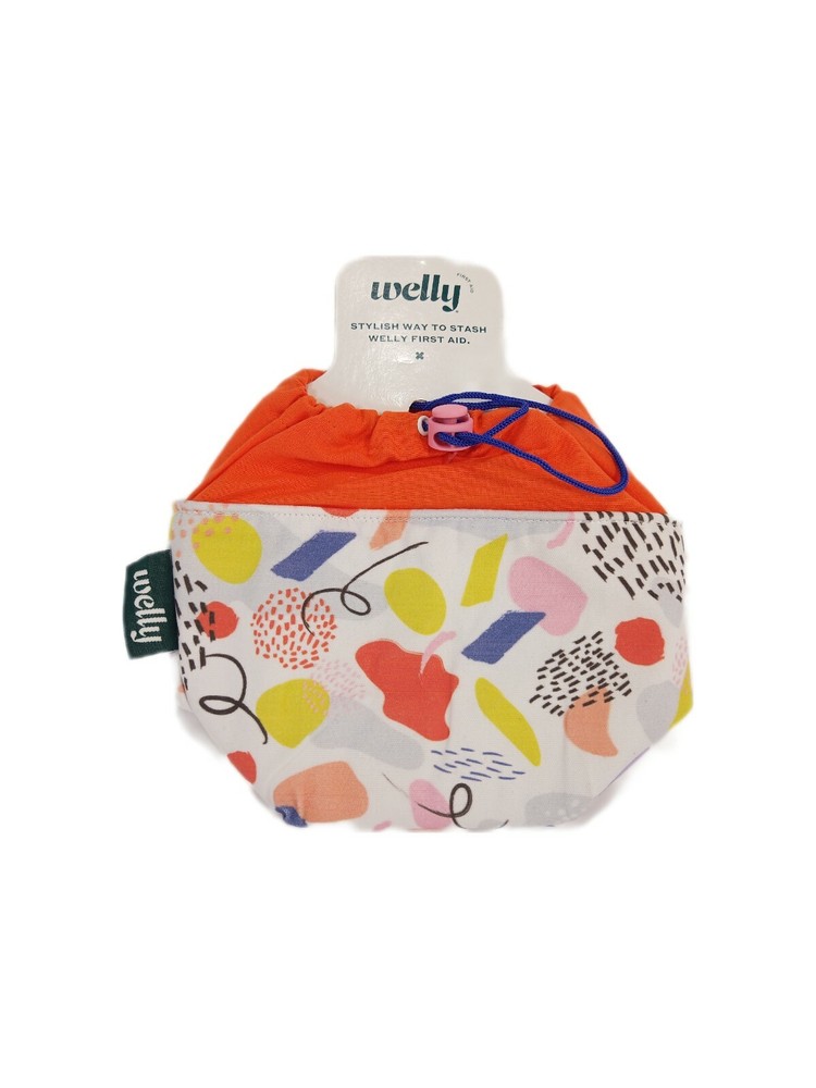 Welly First Aid Carry Bag Pouch Small Orange Drawstring
