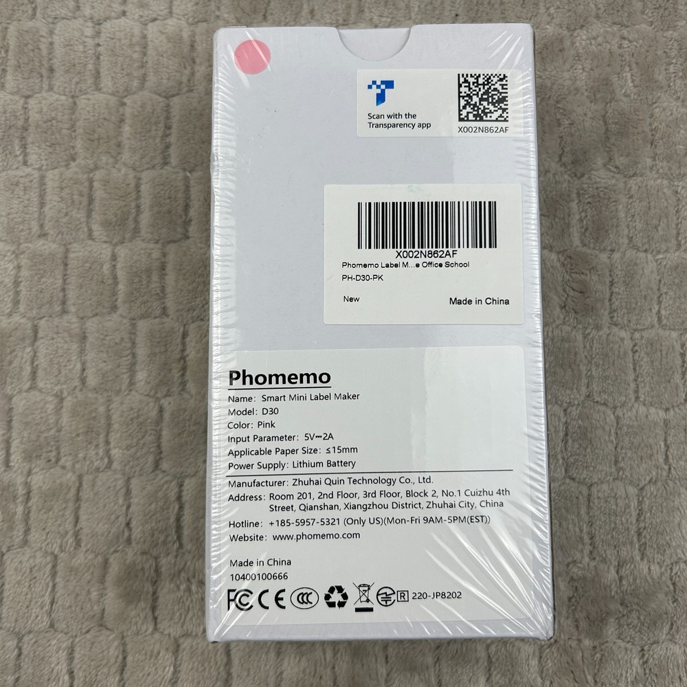 Phomemo Label Maker Machine D 30 Portable Handheld Bluetooth Mini Printer Pink