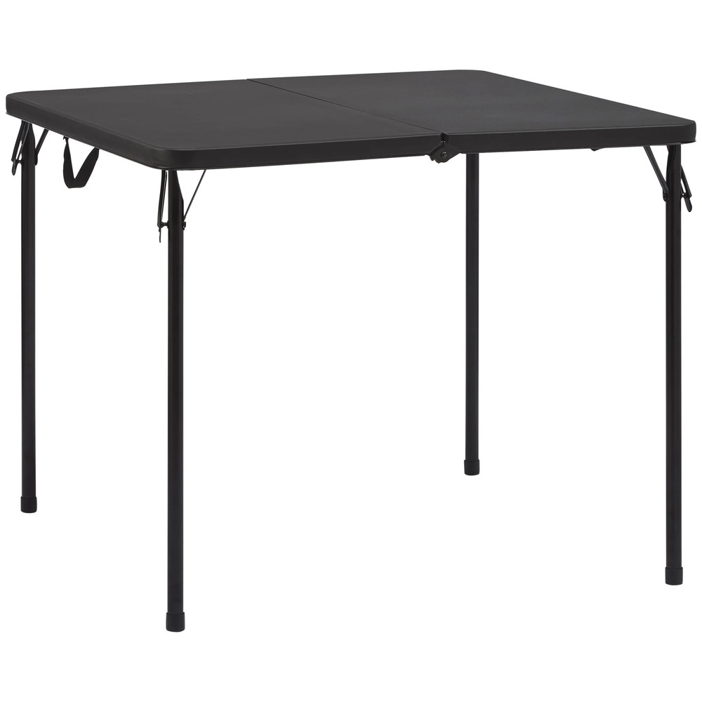 34" Foldable Square Resin Card Table, Indoor Outdoor Multi-Use, Durable Plastic