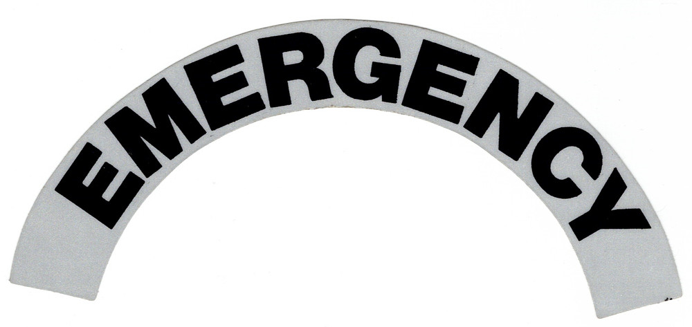 EMERGENCY  REFLECTIVE FIRE HELMET CRESCENT DECALS - A PAIR
