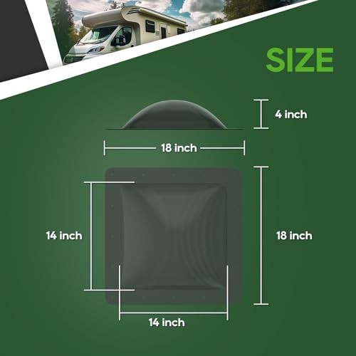 RV Skylight Bundle, 14"x14" Inner Dome with Skylight Replacement, SMOKE