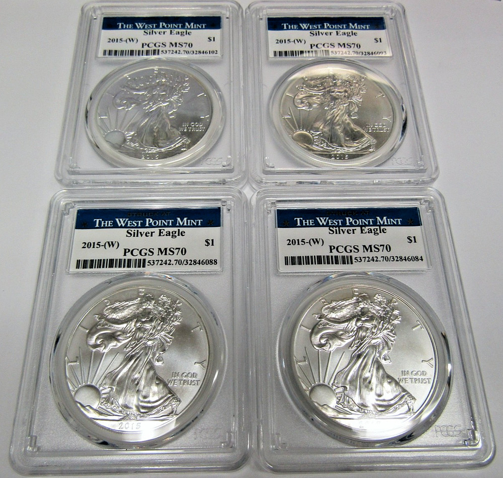 2015 W American Silver Eagle Uncirculated PCGS MS 70 SATWPM