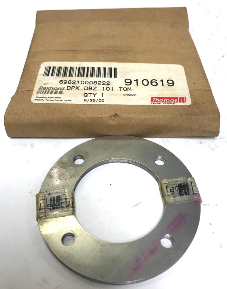 REXNORD THOMAS FLAT SIDED DISK COUPLING OPERATION 910619