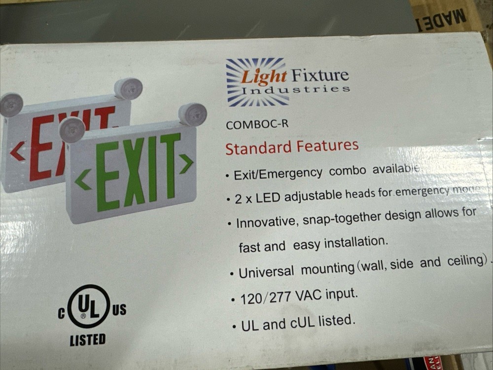 Light Fixture Industries COMBOC-R Exit Lights