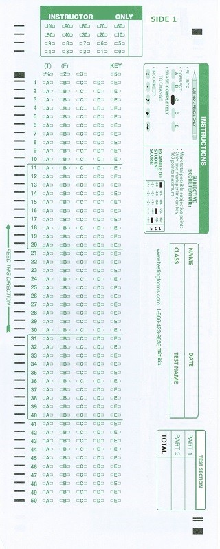 TEST-100E Scantron 882-E 881-E 889-E Compatible Testing Forms (50 Pack)