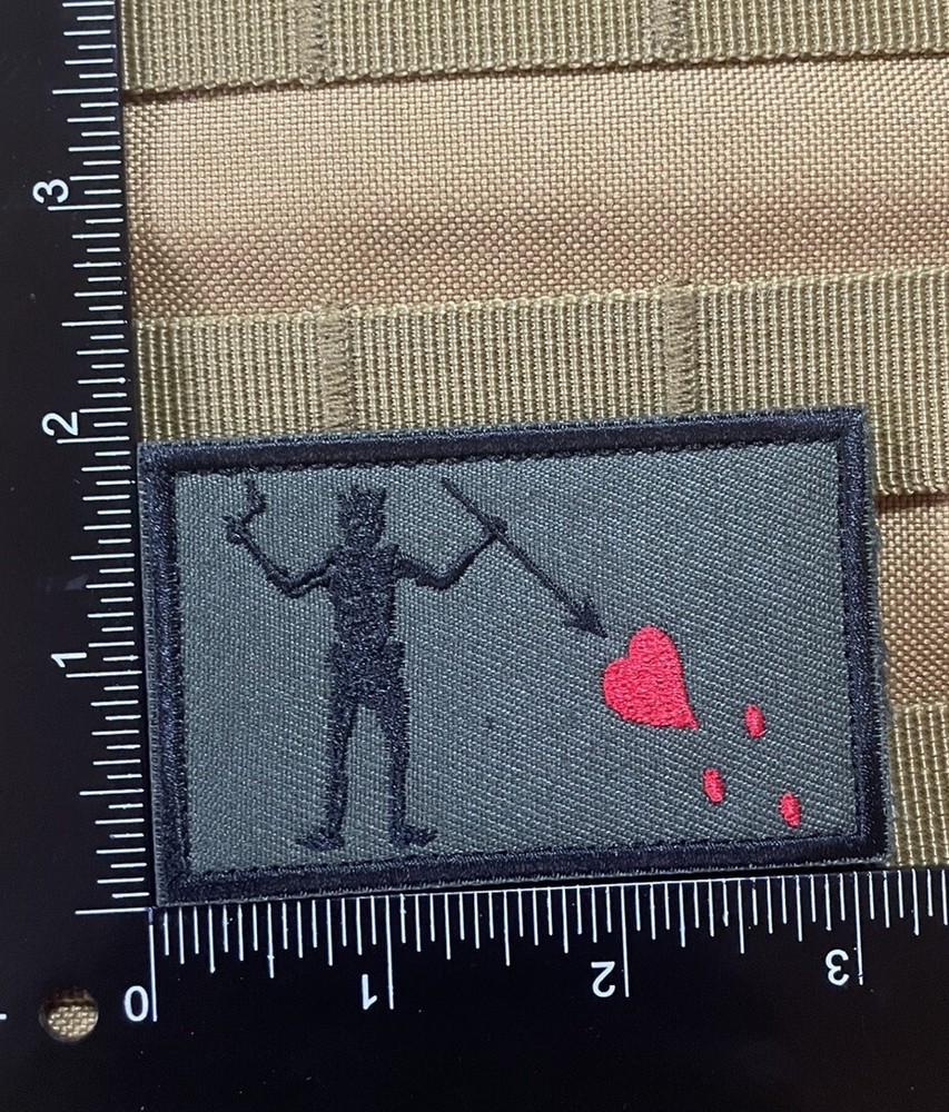 Blackbeard Pirate navy Seal DEVGRU Tactical morale Patch Hook Loop 3.2” Green