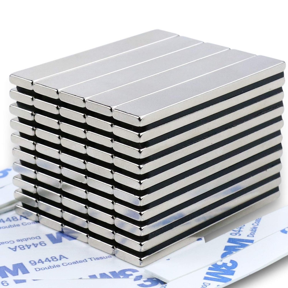 Versatile 50-Piece Strong Magnet Bar Set - 18 lbs Pull Force, Ideal for Crafts