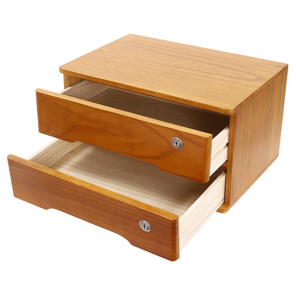 2-Tier Office Lockable Desktop Box Storage Drawer Files Organizer Multi-purpose