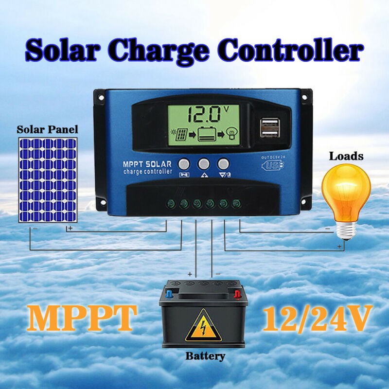 Regulator Dual USB Panel Auto Focus MPPT Solar 12V-24V Charge Controller 40A'