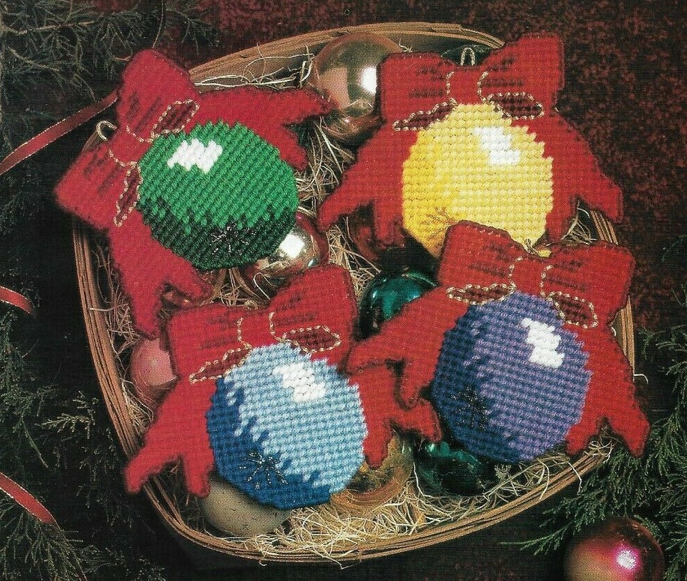 ORNAMENT COASTERS CHRISTMAS PLASTIC CANVAS PATTERN INSTRUCTIONS