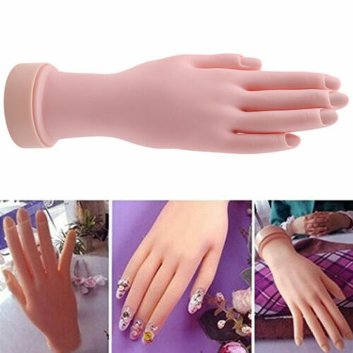 Pro Practice Nail Art Hand Soft Training Display Model Hands Flexible Silicone