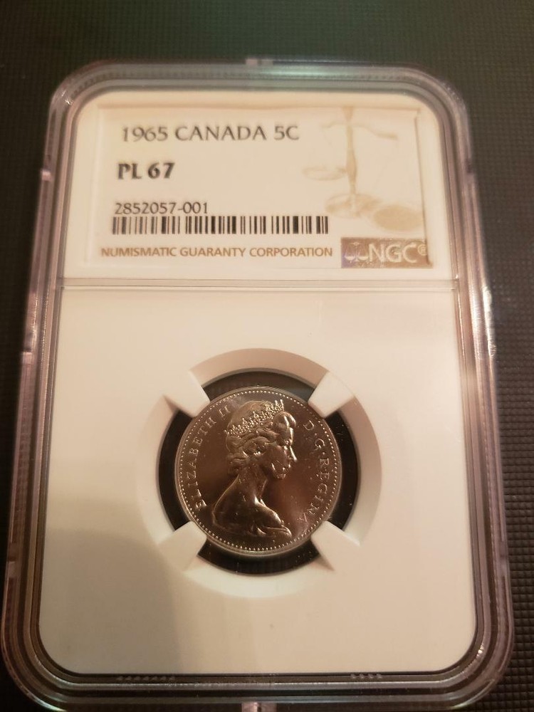 1965 Canada 5 Cent PL 67 NGC