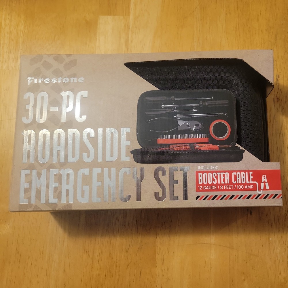 Firestone 30-PC ROADSIDE EMERGENCY SET  with 8 ft 100 AMP BOOSTER CABLE