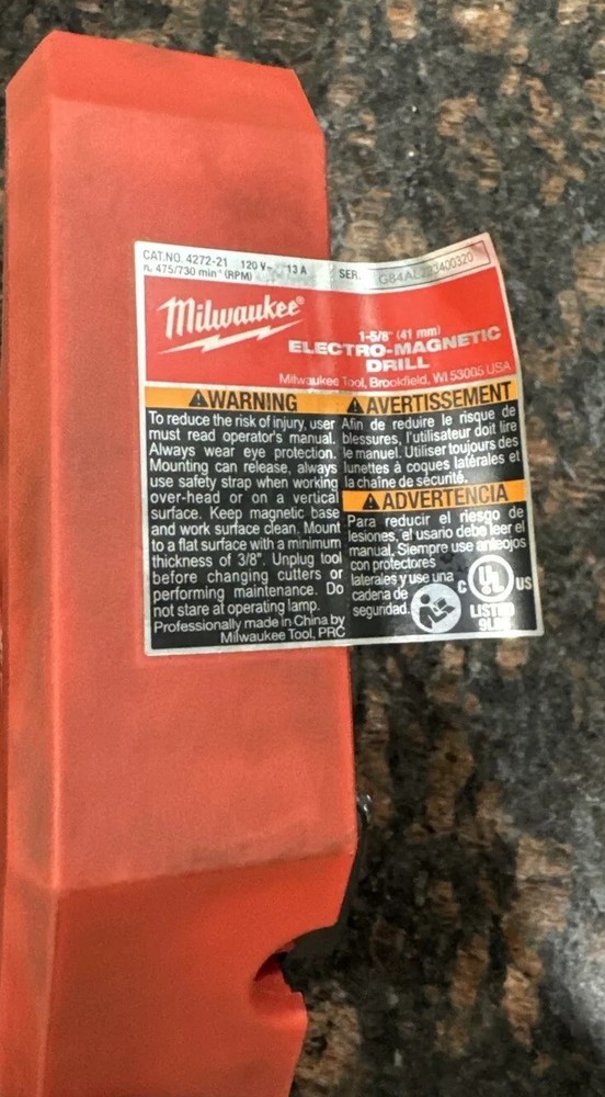 Milwaukee 4272-21 1-5/8" Electromagnetic Drill Magnet Side Panel And Switch