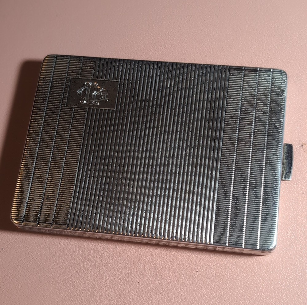 Art Deco Sterling Silver (.925) Monogrammed Hallmarked Cigarette Case