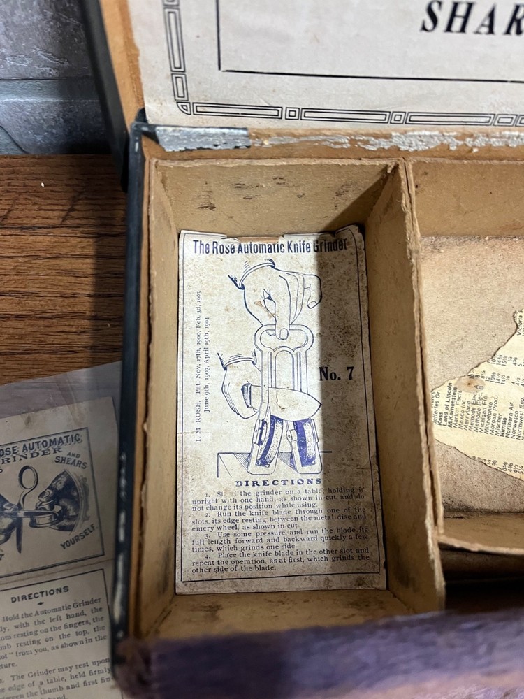 Antique 1904 Rose Automatic Grinders -Knife Sharpener & Grinder Tool - Complete