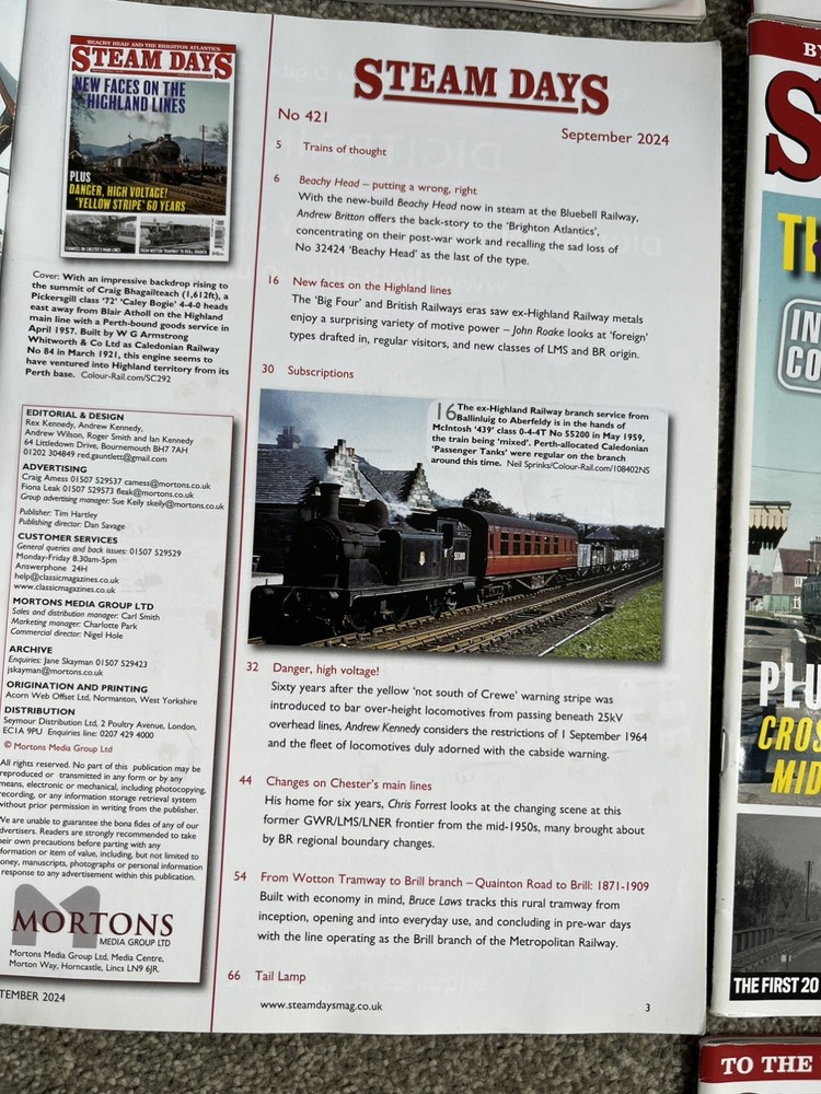 Steam Days Magazine, 2024, 7x Misc Issues,