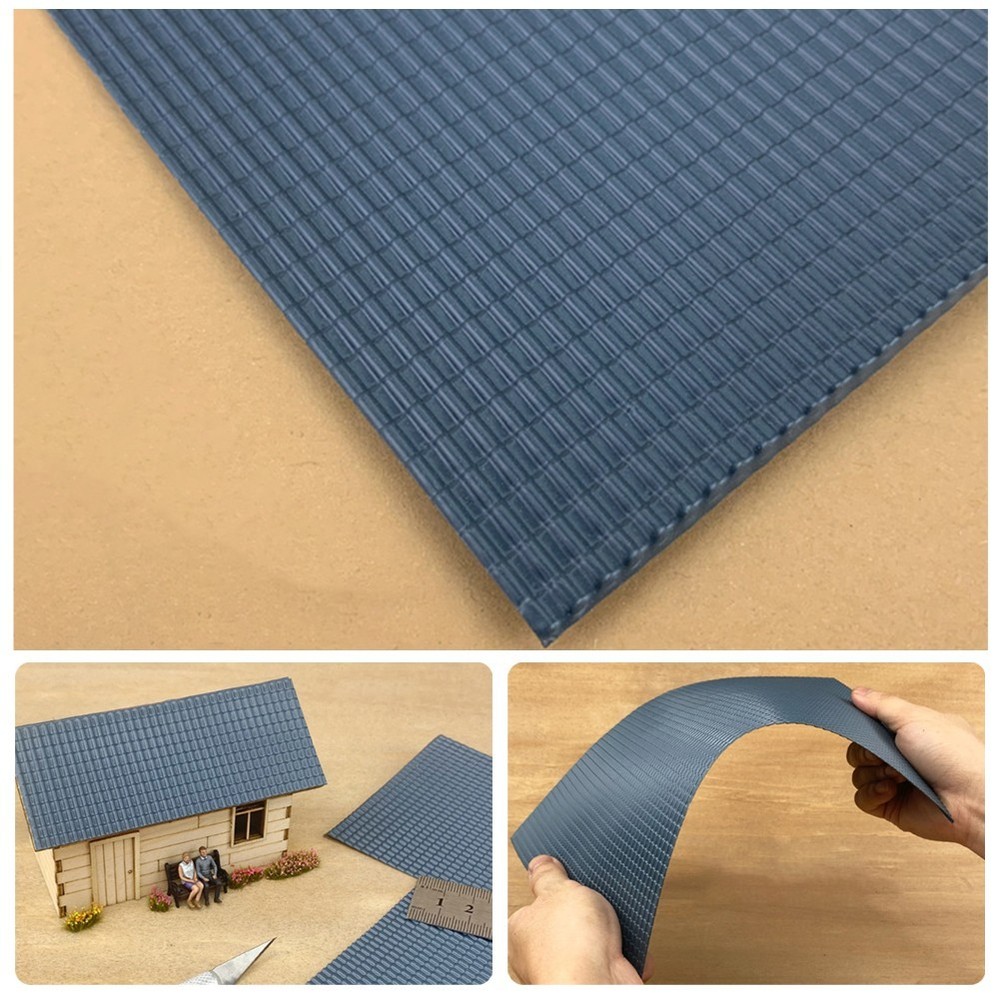 Model Tiles Simulation Environmental Art Good Texture Grey Blue O Scale