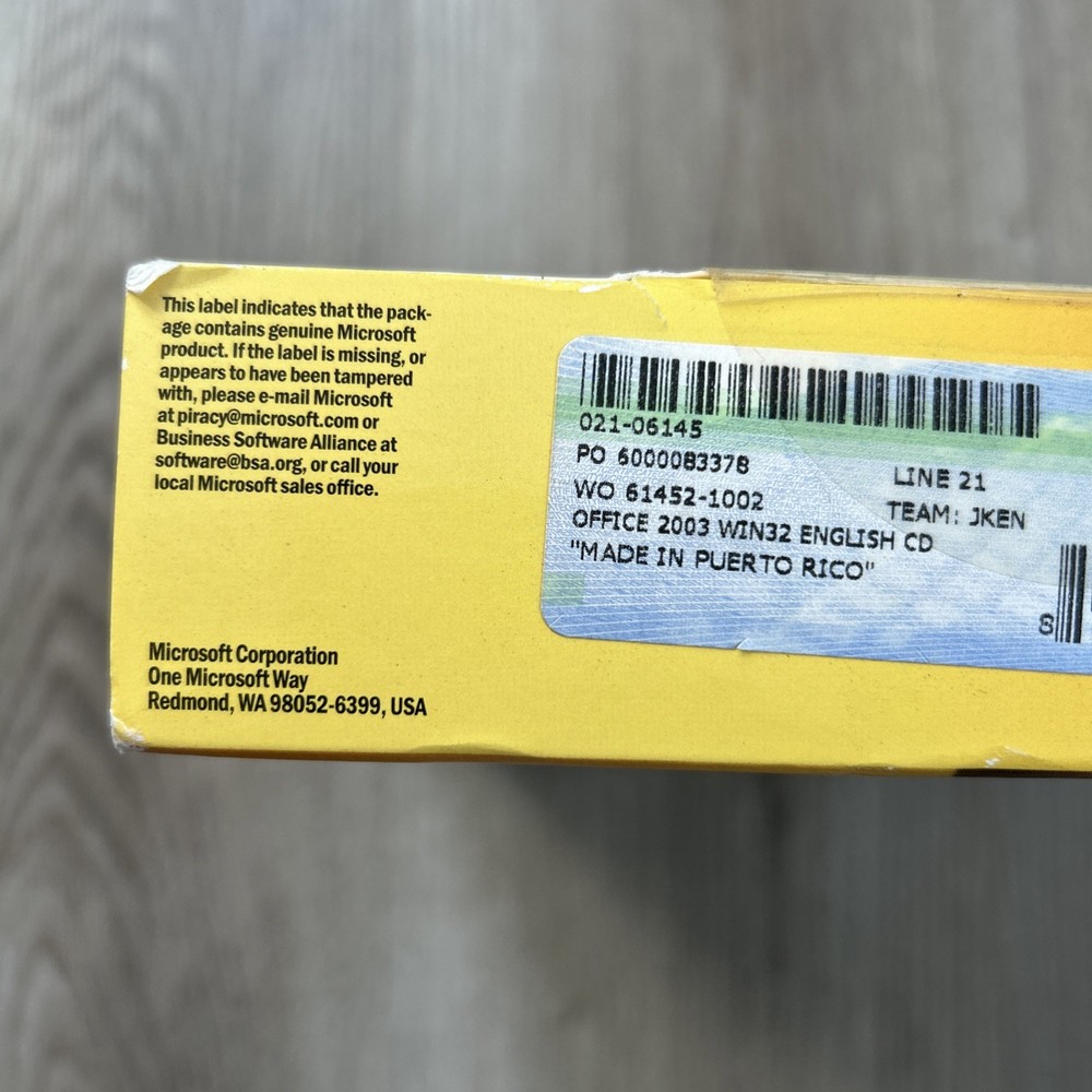 Microsoft Office 2003 Standard Edition w/ License Full Version SEALED RETAIL BOX