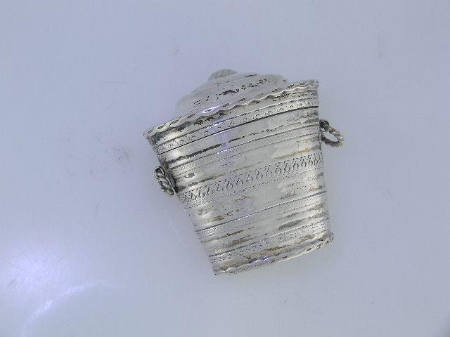 Early Dutch 833 Silver Peppermint Box for Chatelaine c1846