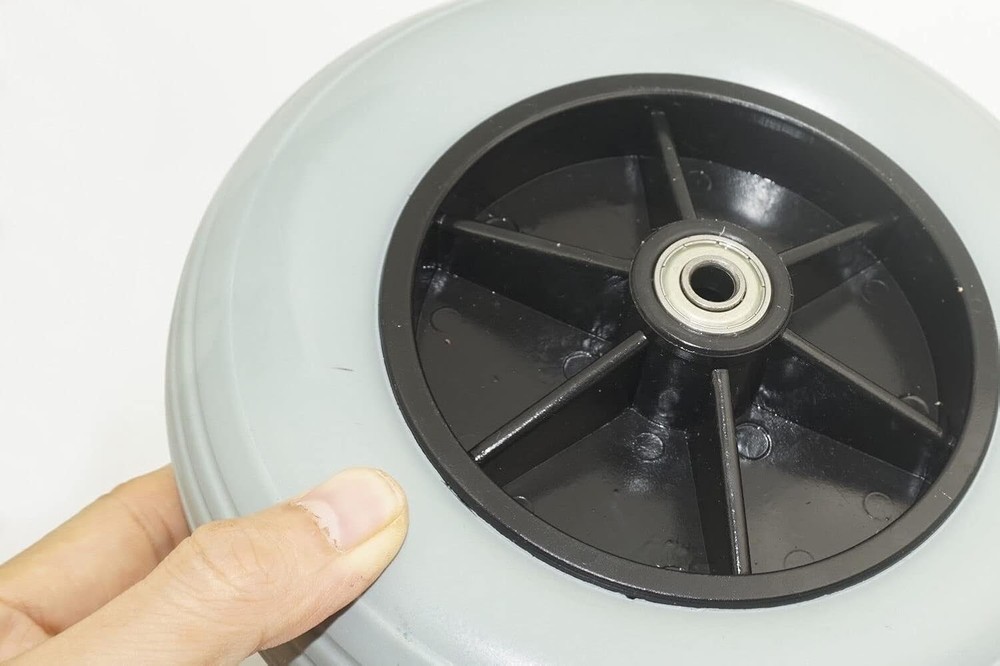 8" x 2" (200x50) Caster Solid Rubber Front Rear 1 Count (Pack of 1), Grey