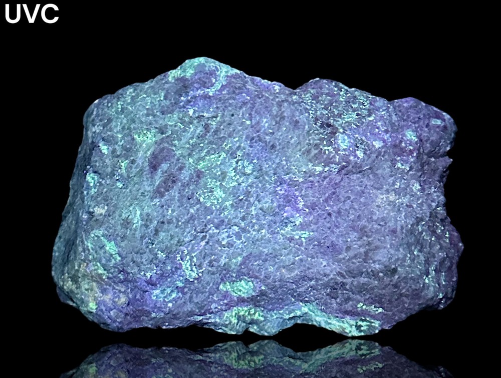 942 Gr. Fluorescent Phosphorescent Tenebrescent Hackmanite, Unknown On Matrix