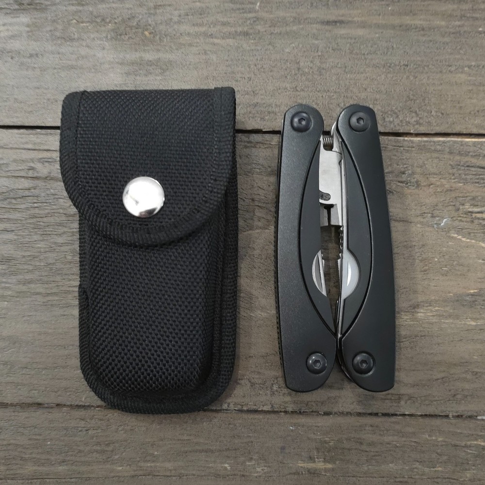 Unbranded Black Multitool Pliers w Nylon Sheath Folding EDC Tool