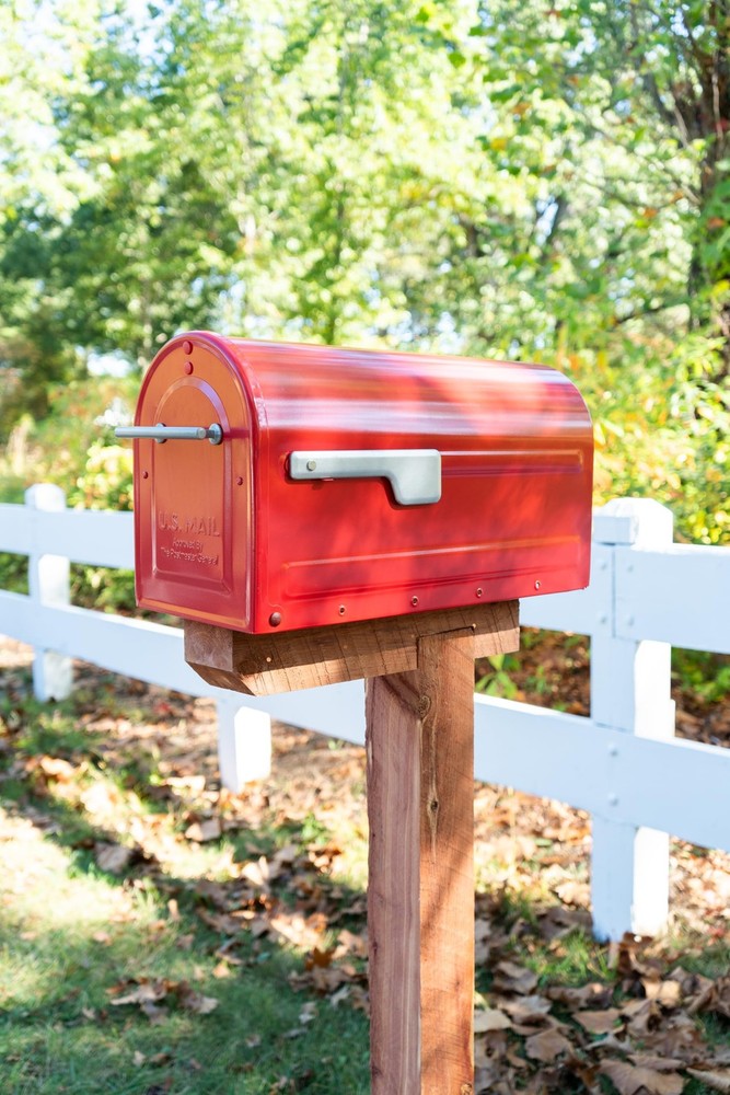 Architectural Mailboxes 79007RSR Boulder Mailbox, Red
