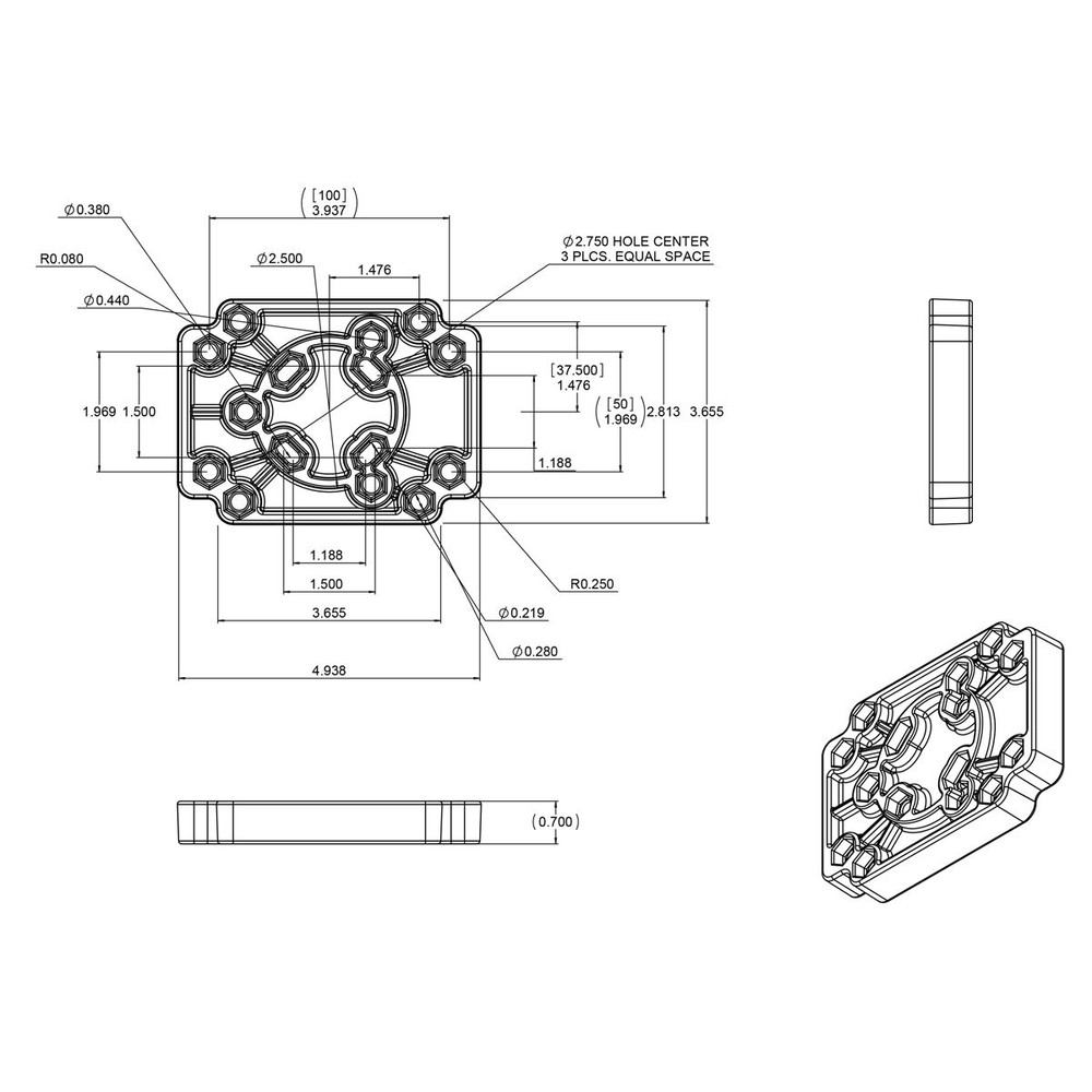 RAP-356U RAM Adapt-To-RAM Hole Pattern Plate Adapter...