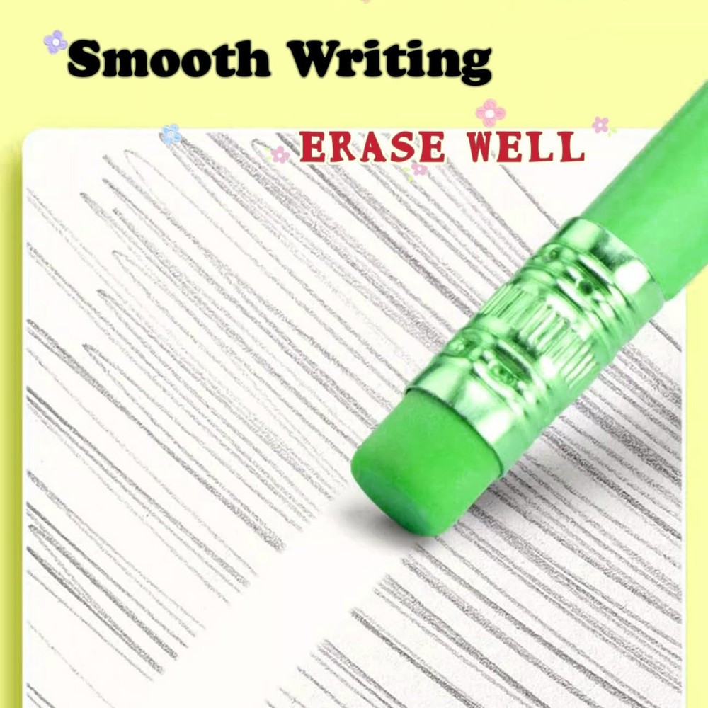 Funny Triangle Pencils #2 Green HB Triangular Pencils with Erasers - 12 Pack ...