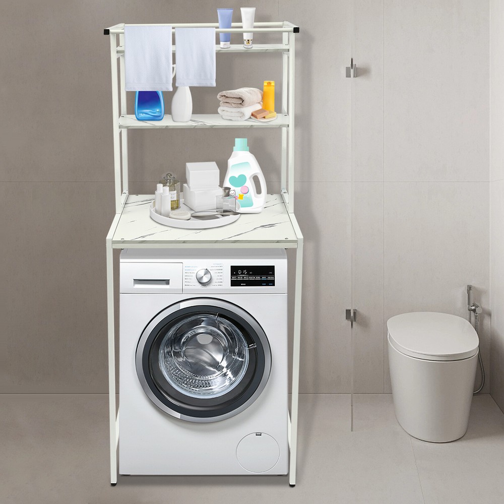 Washer & Dryer Storage Shelf Bathroom Space Saving Organizer Rack Standing Rack