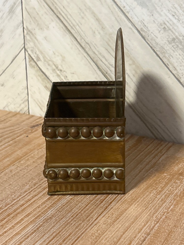 Vintage Brass Wall Mount Match Box 5x6x3"