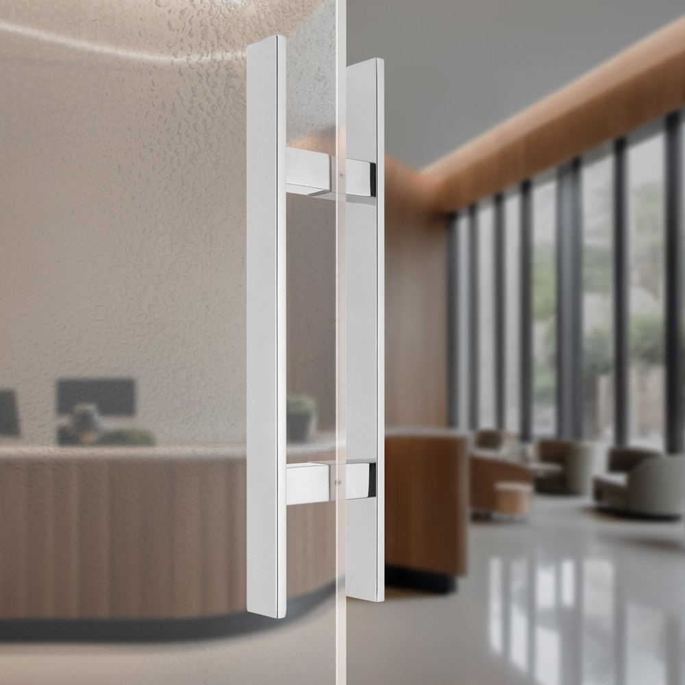 Stainless Steel Double Sided Push Pull Door Handle, H-shaped Door Pull Handle