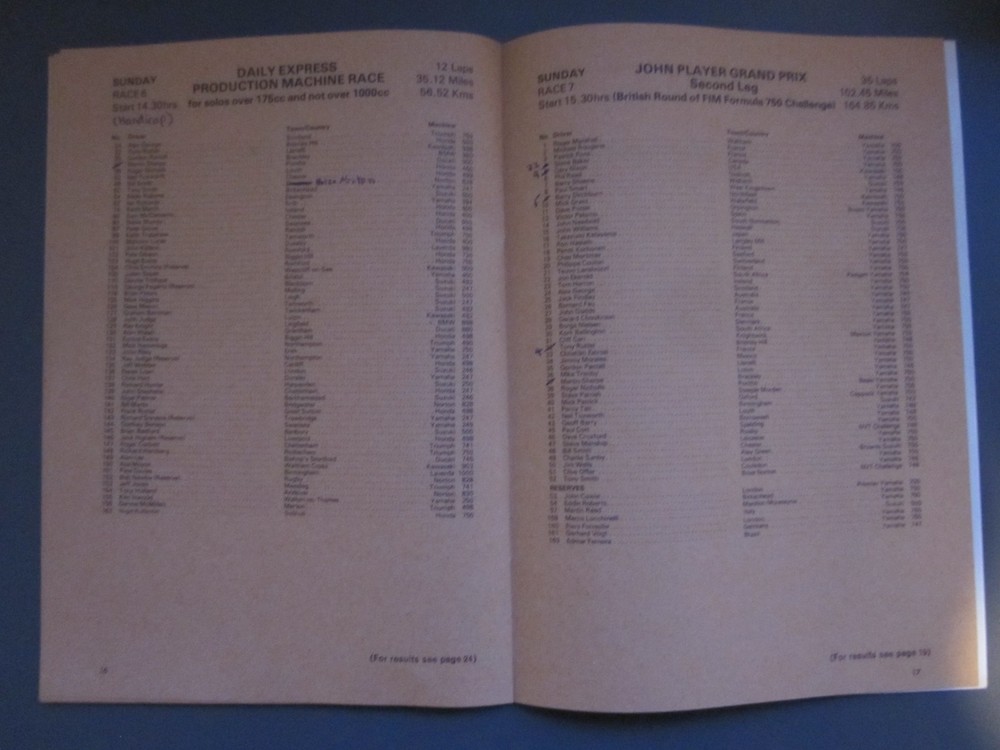 Silverstone British Motorcycle Grand Prix programmes 1976-1981