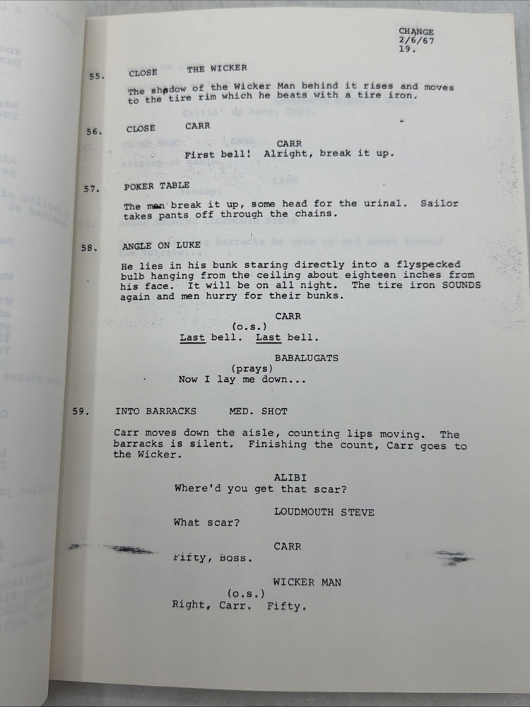 Cool Hand Luke 1966 Rev Final Script Production Copy Frank Pierson Hal Dresner