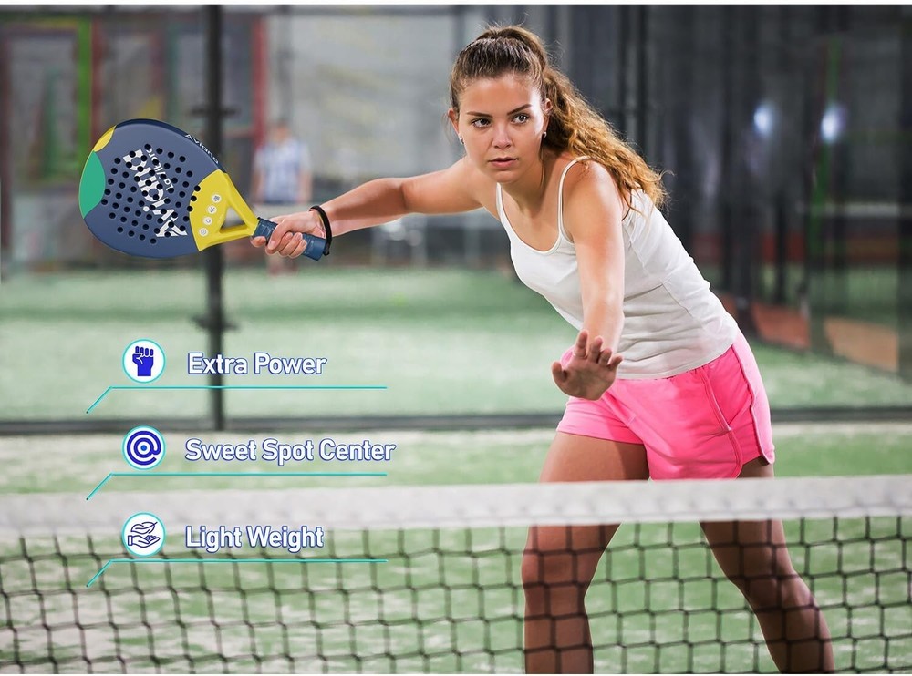 Padel Racket Rough Carbon Fiber Surface and EVA Memory Flex Foam Core