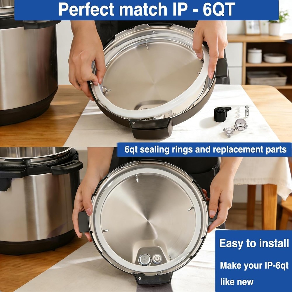 Durable Instant Pot 13 Pc Replacement Kit: Sealing Ring, Valves & Caps for 6Qt