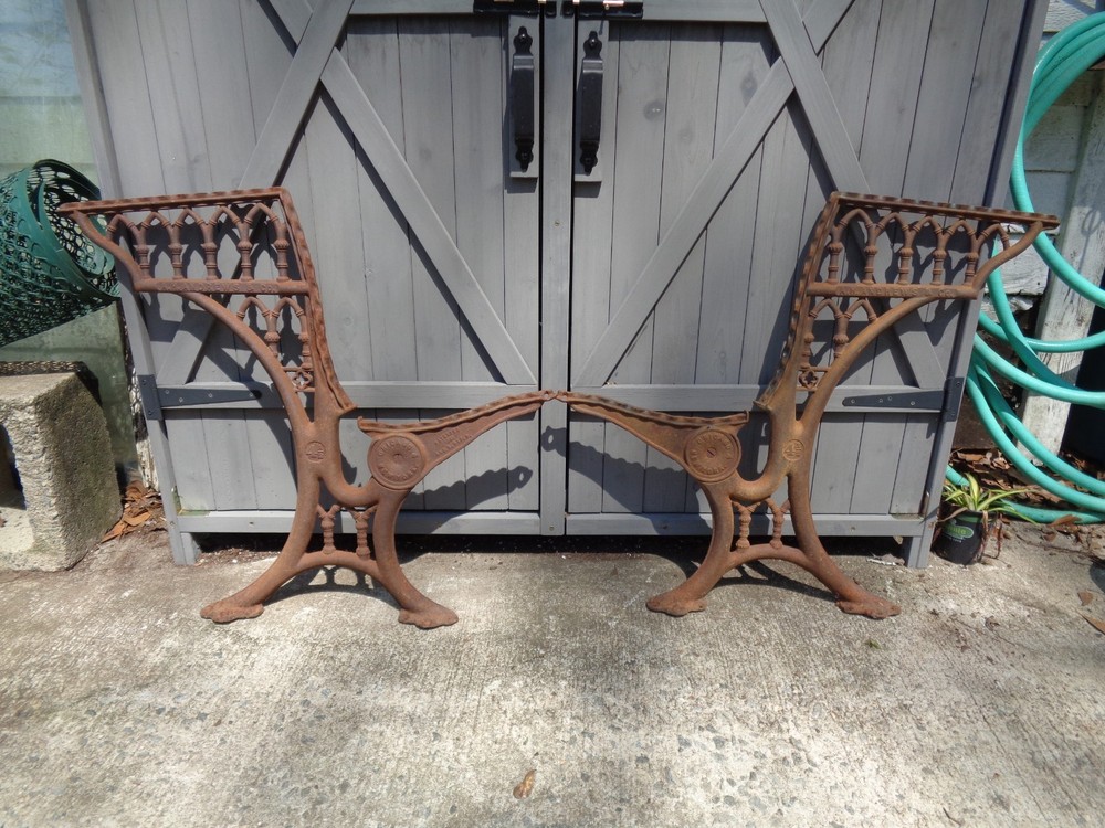 Antique Cast Iron School Desk Frame Side