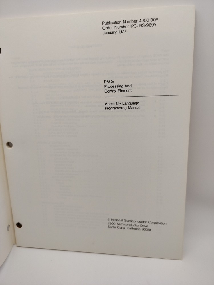 National Semiconductor PACE Microprocessor Manuals Lot 3 TTL Design 1976-77 VTG