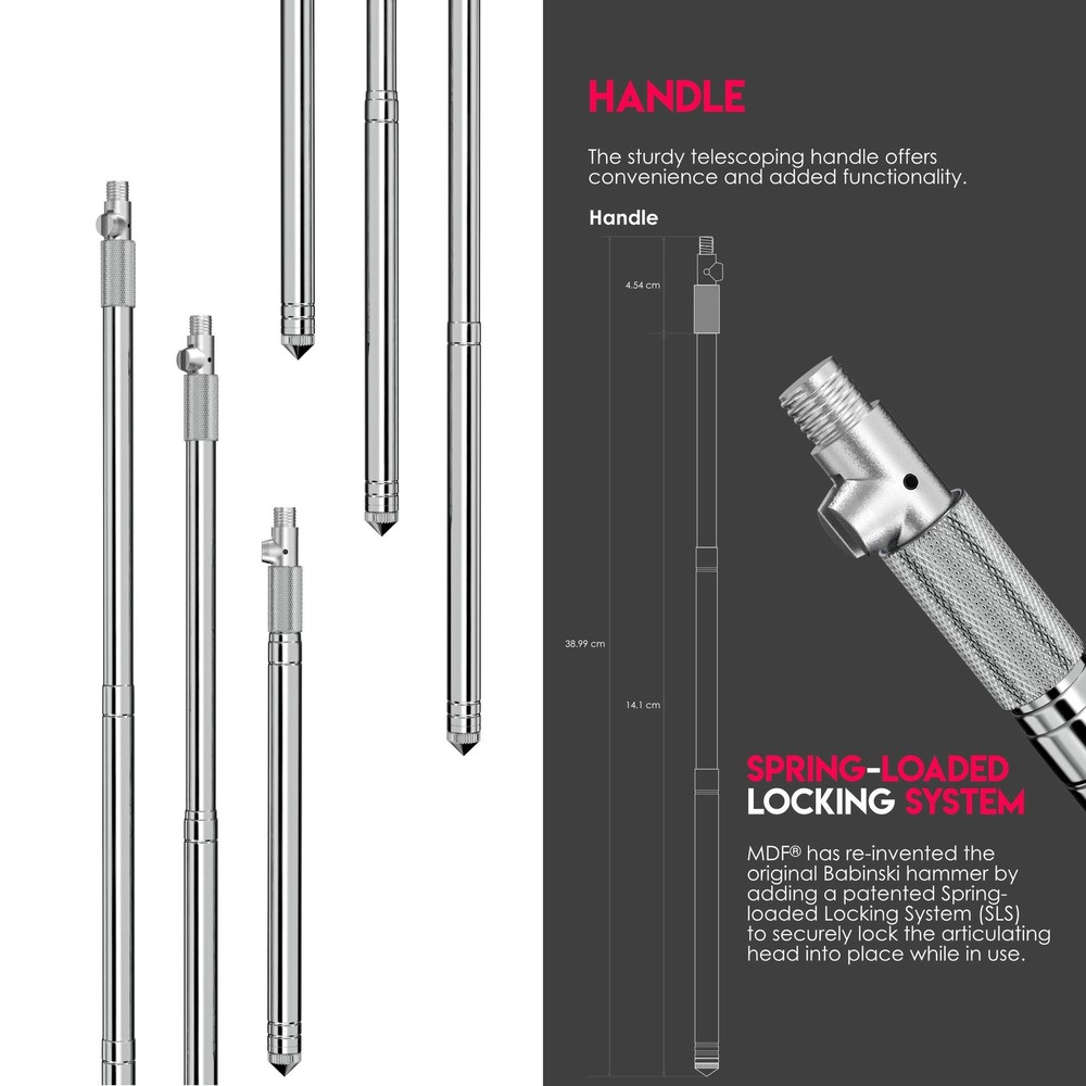 MDF Instruments, Babinski Telescoping 2.0® Neurological Reflex Hammer with Bu...
