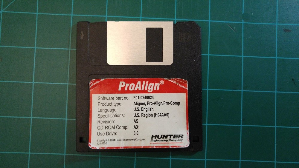Hunter ProAlign Wheel Alignment Software Floppy Disk DSP-250 New Diskette