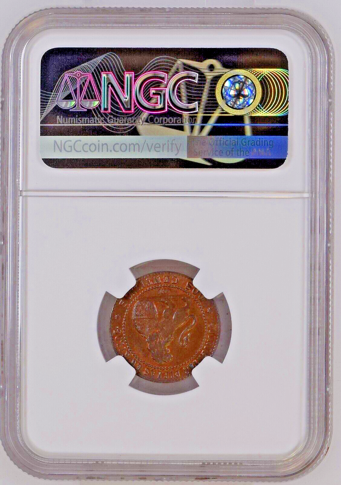 1870 OM Spain 2 Centimos MS 66 BN NGC POP 5
