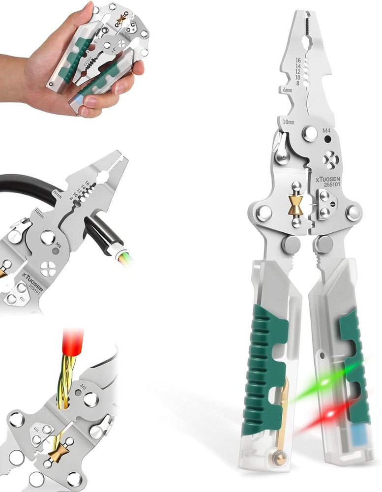 DIY Portable Multi-Functional Fold Wire Stripper Scissor With Electrical Test US